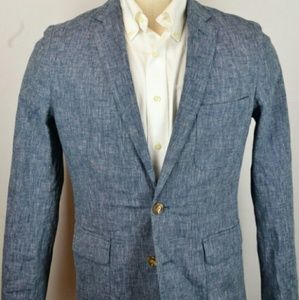 J.Crew unstructured linen blend blue blazer